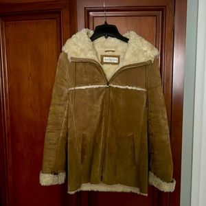 Vintage Genuine Leather Jones New York Shearling Coat - size PS